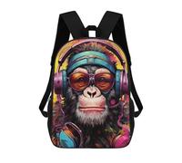 sinyumoney Chill Monkey -25 Sac À Dos Imprimé En 3D, Sac D'école Décontracté Et Tendance Pour Enfants, Sac D'école Pour Garçons, Collégiens 17inch