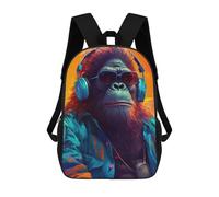 sinyumoney Chill Monkey -3 Sac À Dos Scolaire Pour Enfants, Imprimé En 3D, Sac À Dos Tendance Pour Garçons, Élèves Du Primaire Et Du Collège 17inch