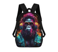 sinyumoney Chill Monkey -4 Sac À Dos Scolaire Imprimé En 3D, Sac À Dos Décontracté Pour Enfants, Sac D'école Imprimé En 3D Pour Garçons, Primaire Et Collège 17inch