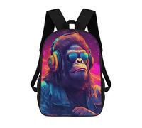 sinyumoney Chill Monkey -5 Sac À Dos Scolaire Pour Adolescents, Imprimé En 3D, Ajustable, À Poches Tendance, Pour Enfants, Garçons, Filles, Étudiants Et Adolescents 17inch