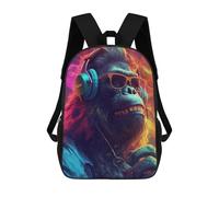 sinyumoney Chill Monkey -6 Sac À Dos Scolaire Imprimé En 3D, Sac À Dos Décontracté Pour Enfants, Sac D'école Imprimé En 3D Pour Garçons, Primaire Et Collège 17inch