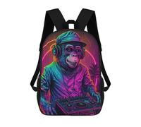 sinyumoney Chill Monkey DJ Sacs À Dos Décontractés Pour Enfants, Sacs D'école Pour Adolescents, Filles Et Garçons, Sacs À Dos Pour Livres 17inch