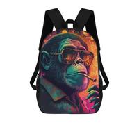 sinyumoney Chill Monkey Vibe Sac À Dos Enfant Fille 3D, Sac D'école, Sac À Dos Pour Tout-petits, Sac À Dos Décontracté, Sac À Livres Tendance 17inch