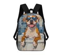 sinyumoney Chill Out Cool Dog in Tub Sacs À Dos Imprimés En 3D Pour Enfants 17inch Sacs À Dos Tendance Et Décontractés Pour La Journée, Sacs De Voyage, Sacs À Dos D'extérieur Pour Garçons Et Filles