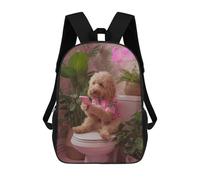 sinyumoney Chill Poodle on Toilet with Phone Sac À Dos Scolaire Imprimé En 3D Pour Enfants, Sac À Dos De Voyage Tendance Et Décontracté Pour Écoliers 17inch