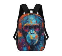 sinyumoney Chimp DJ Headphones Sunglasses Art Print Sacs À Dos Pour Enfants, Sac À Dos Scolaire Imprimé En 3D Pour Enfants, Sac À Dos De Voyage, Sac À Livres Pour Enfants 17inch Sac D'école