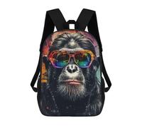 sinyumoney Chimp in Sunglasses Art Print Sac À Dos Imprimé 3D Pour Enfants, Sac À Dos Léger Pour Écoliers Et Écoliers, Sac À Goûter Pour La Crèche 17inch