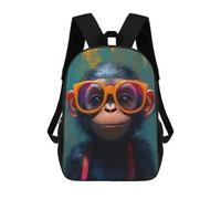 sinyumoney Chimp with Sunglasses Sac À Dos, Cartable Imprimé En 3D, Sac À Goûter, Sac À Dos De Voyage, Sac À Dos Entre Amis, Sac À Dos Scolaire Pour Filles Et Garçons 17inch