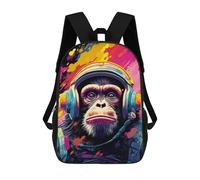 sinyumoney Chimpanzee Astronaut Art Print Sacs À Dos 17 Pouces Pour Enfants, Sacs D'école Imprimés En 3D Pour Élèves Du Primaire Et Du Collège, Garçons Et Filles