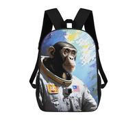 sinyumoney Chimpanzee Astronaut in Space Suit Sac À Dos Scolaire Pour Enfants, Imprimé En 3D, Sac À Dos Tendance Pour Garçons, Élèves Du Primaire Et Du Collège 17inch