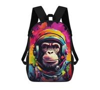 sinyumoney Chimpanzee Astronaut Space Suit Sacs À Dos Tendance Imprimés En 3D 17inch Sac D'école Décontracté Pour Enfants, Garçons, Élèves Du Primaire Et Du Collège
