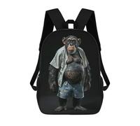 sinyumoney Chimpanzee Fat Sac À Dos Scolaire Pour Adolescents, Imprimé En 3D, Ajustable, À Poches Tendance, Pour Enfants, Garçons, Filles, Étudiants Et Adolescents 17inch