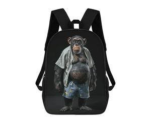 sinyumoney Chimpanzee Fat Sac À Dos Scolaire Pour Adolescents, Imprimé En 3D, Ajustable, À Poches Tendance, Pour Enfants, Garçons, Filles, Étudiants Et Adolescents 17inch