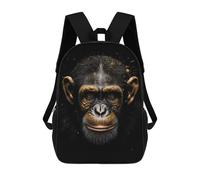 sinyumoney Chimpanzee Gold Dark Sacs À Dos Scolaires Pour Enfants, Sac D'école Imprimé En 3D Pour Garçons, Élèves Du Primaire Et Du Collège 17inch