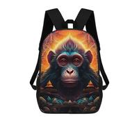 sinyumoney Chimpanzee in A Fantasy Forest Sacs À Dos, Sac À Dos Enfant, Sac D'école, Sac À Dos De Voyage Imprimé En 3D, Accessoire De Mode, Sac À Dos Imperméable Pour Enfants 17inch