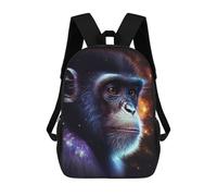 sinyumoney Chimpanzee in Space-5 Sac À Dos Scolaire Pour Enfants, Imprimé En 3D, Tendance Et Décontracté, Pour Garçons, Élèves Du Primaire Et Du Collège 17inch