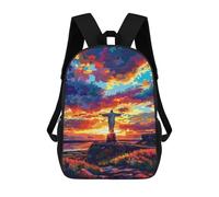 sinyumoney Christ The Redeemer Sunset Sac À Dos Scolaire Imprimé En 3D Pour Garçons Et Filles, Sac À Dos Pour Enfants, Sac De Voyage 17inch
