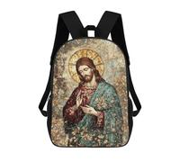 sinyumoney Christian Iconography Art Print Sac À Dos Scolaire Pour Enfants, 43 Cm (17 Pouces), Imprimé En 3D, Pour Garçons, Élèves Du Primaire Et Du Collège