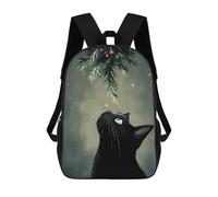 sinyumoney Christmas Black Cat Sac À Dos, Cartable Imprimé En 3D, Sac À Goûter, Sac À Dos De Voyage, Sac À Dos Entre Amis, Sac À Dos Scolaire Pour Filles Et Garçons 17inch