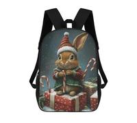sinyumoney Christmas Bunny with Presents 17inch Sacs À Dos Scolaires Imprimés En 3D - Sacs À Dos Tendance Pour Garçons Du Primaire Et Du Collège