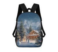 sinyumoney Christmas Cabin in Snowy Mountains-1 17inch Sacs À Dos Scolaires Imprimés En 3D - Sacs À Dos Tendance Pour Garçons Du Primaire Et Du Collège