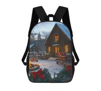 sinyumoney Christmas Cabin Sac À Dos Scolaire Pour Adolescents, Imprimé En 3D, Ajustable, À Poches Tendance, Pour Enfants, Garçons, Filles, Étudiants Et Adolescents 17inch
