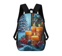 sinyumoney Christmas Candles & Evergreen Sac À Dos Scolaire Enfant Tendance Et Décontracté, Sac À Dos Imprimé En 3D Pour Garçon, Grand Sac À Dos 17inch
