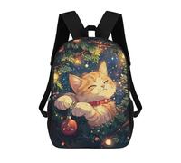 sinyumoney Christmas Cat Sac À Dos Scolaire Imprimé En 3D, Sac À Dos Décontracté Pour Enfants, Sac D'école Imprimé En 3D Pour Garçons, Primaire Et Collège 17inch