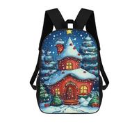 sinyumoney Christmas Cottage Tree Sac À Dos Scolaire Imprimé En 3D Pour Garçons Et Filles, Sac À Dos Pour Ordinateur Portable Pour Enfants/étudiants/adultes 17inch