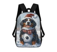 sinyumoney Christmas Dog in Snowscape Sacs À Dos Pour Enfants 17inch Sac À Dos Scolaire, Sac D'école Imprimé En 3D Pour Garçons, Élèves Du Primaire Et Du Collège