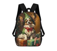 sinyumoney Christmas Dog Portrait-2 Sacs À Dos Tendance Imprimés En 3D 17inch Sac D'école Décontracté Pour Enfants, Garçons, Élèves Du Primaire Et Du Collège