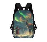 sinyumoney Christmas Eve Aurora Bore Sac À Dos Scolaire Pour Adolescents, Imprimé En 3D, Ajustable, À Poches Tendance, Pour Enfants, Garçons, Filles, Étudiants Et Adolescents 17inch