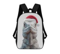 sinyumoney Christmas Iguana in Santa Hat Sacs À Dos Pour Enfants, Cartables, Sacs À Dos Scolaires Imprimés En 3D, Sacs À Dos De Voyage Tendance Pour Enfants (primaire, Collège) 17inch