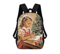 sinyumoney Christmas Letter Writing Sac À Dos Scolaire Pour Adolescents, Imprimé En 3D, Ajustable, À Poches Tendance, Pour Enfants, Garçons, Filles, Étudiants Et Adolescents 17inch