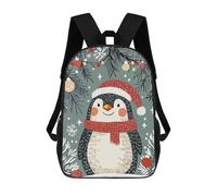 sinyumoney Christmas Penguin Illustration Sac À Dos Scolaire Pour Filles Et Garçons, Grande Capacité, Léger, Pour Enfants Et Étudiants 17inch