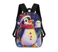 sinyumoney Christmas Penguin Snowman Sac À Dos Scolaire Pour Filles Et Garçons, Grande Capacité, Léger, Pour Enfants Et Étudiants 17inch