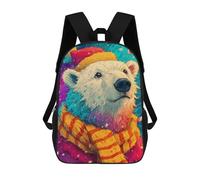 sinyumoney Christmas Polar Bear Art Print-1 Sac À Dos Scolaire Pour Enfants, Grand Sac À Dos 3D, Cadeau Pour Enfants 17inch