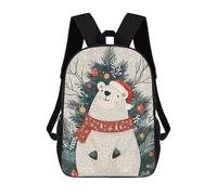 sinyumoney Christmas Polar Bear Sac À Dos Enfant, Cartable Imprimé En 3D Pour Garçons Et Adolescents 17inch