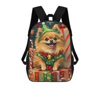 sinyumoney Christmas Pomeranian Dog Gifts Sacs À Dos Décontractés Pour Enfants, Sacs D'école Pour Adolescents, Filles Et Garçons, Sacs À Dos Pour Livres 17inch