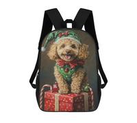 sinyumoney Christmas Poodle with Presents-1 Sacs À Dos Pour Enfants, Sac À Dos Scolaire Imprimé En 3D Pour Enfants, Sac À Dos De Voyage, Sac À Livres Pour Enfants 17inch Sac D'école