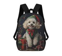 sinyumoney Christmas Poodle with Presents-4 Sacs À Dos Pour Enfants, Sac À Dos Scolaire Imprimé En 3D Pour Enfants, Sac À Dos De Voyage, Sac À Livres Pour Enfants 17inch Sac D'école
