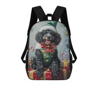 sinyumoney Christmas Poodle with Presents-7 17inch Sac À Dos Scolaire Imprimé En 3D Pour Enfants, Style Décontracté Et Tendance, Idéal Pour Les Voyages Et Les Études.