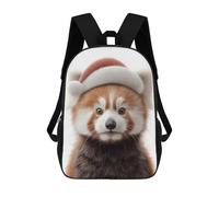 sinyumoney Christmas Red Panda with Santa Hat Sac À Dos Scolaire Imprimé En 3D Pour Enfants, Sac À Dos Garçon/fille, Sac De Voyage Pour Enfants 17inch