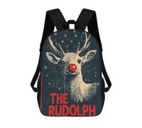 sinyumoney Christmas Rudolph The Reindeer Sacs À Dos Scolaires Pour Enfants, Sac D'école Imprimé En 3D Pour Garçons, Élèves Du Primaire Et Du Collège 17inch