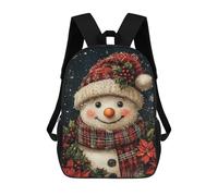 sinyumoney Christmas Snowman with Scarf-1 Sac À Dos Scolaire Pour Enfants 17 Pouces, Sac À Dos Décontracté Pour Les Voyages, Grand Sac À Dos De Jour Pour Garçons Et Filles 17inch