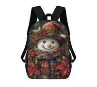 sinyumoney Christmas Snowman with Scarf Sac À Dos Imprimé En 3D, Sac D'école Décontracté Et Tendance Pour Enfants, Sac D'école Pour Garçons, Collégiens 17inch