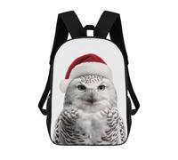 sinyumoney Christmas Snowy Owl Portrait Sacs À Dos Pour Enfants, Sac À Dos Scolaire, Sac À Dos Imprimé En 3D Pour Enfants, Sac À Dos De Voyage, Sac À Livres, Sac D'école Pour Enfants 17inch