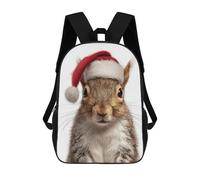 sinyumoney Christmas Squirrel Wearing A Santa Hat Sacs À Dos Pour Enfants, Sac À Dos Scolaire, Sac À Dos Imprimé En 3D Pour Enfants, Sac À Dos De Voyage, Sac À Livres, Sac D'école Pour Enfants 17inch