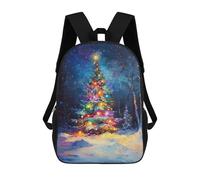 sinyumoney Christmas Tree Lights Painting 17inch Sacs À Dos Scolaires Imprimés En 3D - Sacs À Dos Tendance Pour Garçons Du Primaire Et Du Collège
