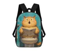 sinyumoney Chubby Cat Toilet Funny Sacs À Dos Pour Enfants, Sac À Dos Scolaire, Sac À Dos Imprimé En 3D Pour Enfants, Sac À Dos De Voyage, Sac À Livres, Sac D'école Pour Enfants 17inch